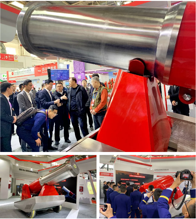 <a href=http://www.lidafw.com target=_blank class=infotextkey>利達(dá)</a>LD8000系列森林滅火電磁炮驚艷亮相2019北京國(guó)際消防展-黑科技震撼全場(chǎng)